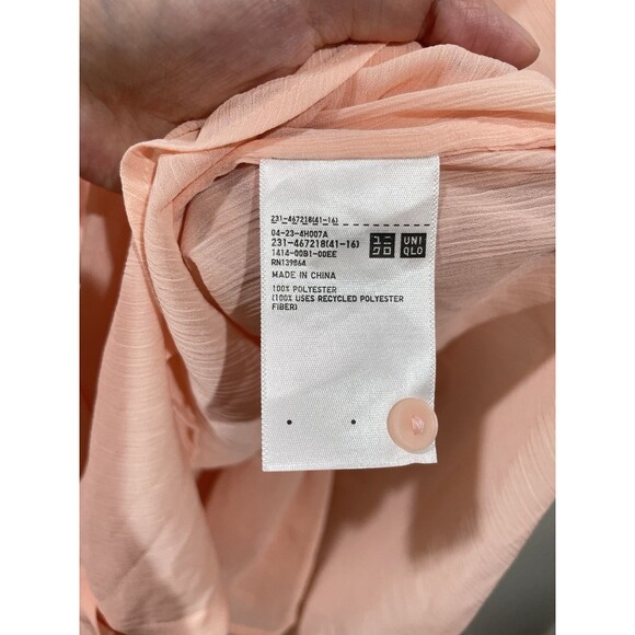 Uniqlo :C Women XL Sheer Volume Long Sleeve Blouse With Tank Top Pink NWT - Picture 9 of 10
